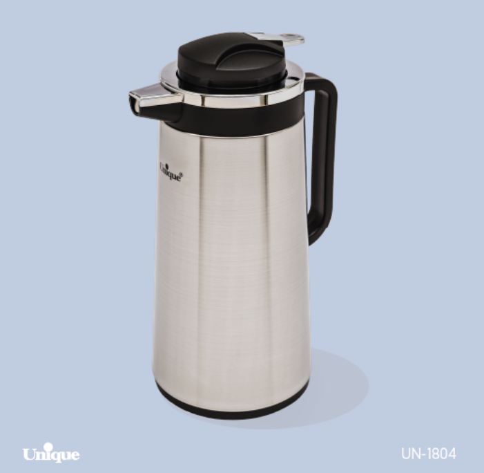 فلاسک بدنه استیل شیشه دار یونیک در 4 سایز مختلف مدل 1802 / 1804 / 1806 / 1808