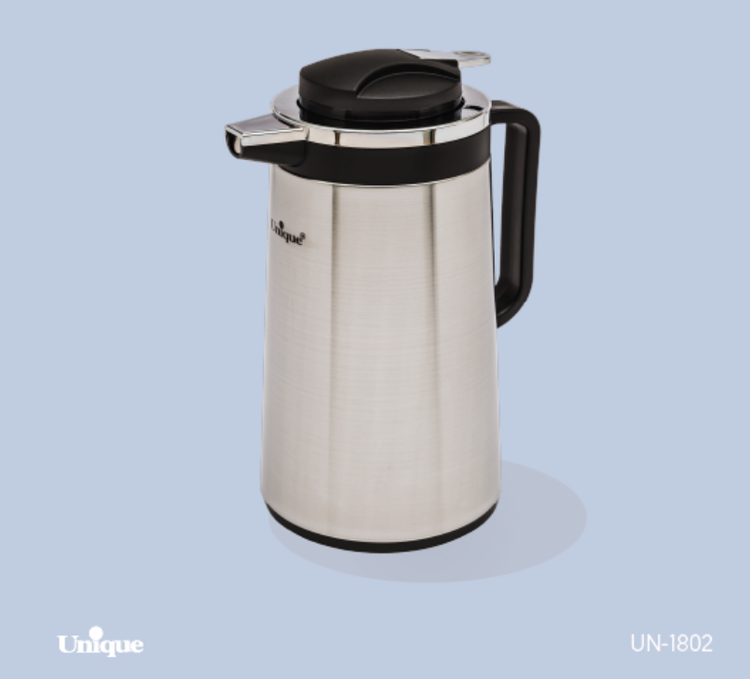 فلاسک بدنه استیل شیشه دار یونیک در 4 سایز مختلف مدل 1802 / 1804 / 1806 / 1808